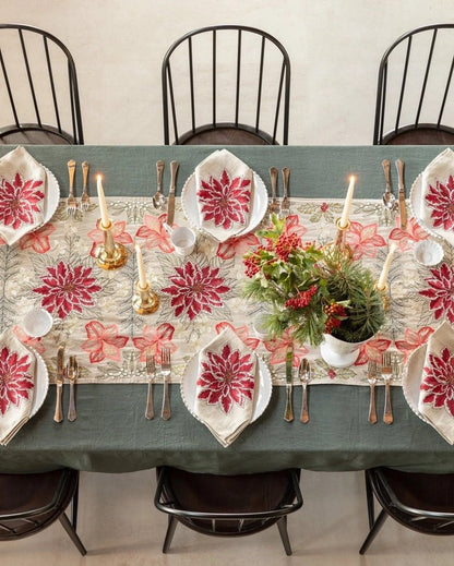 Christmas Flowers Table Runner | Coral & Tusk - Bon Ton goods