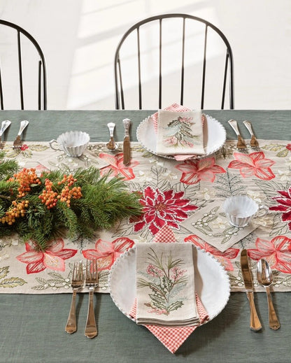 Christmas Flowers Table Runner | Coral & Tusk - Bon Ton goods