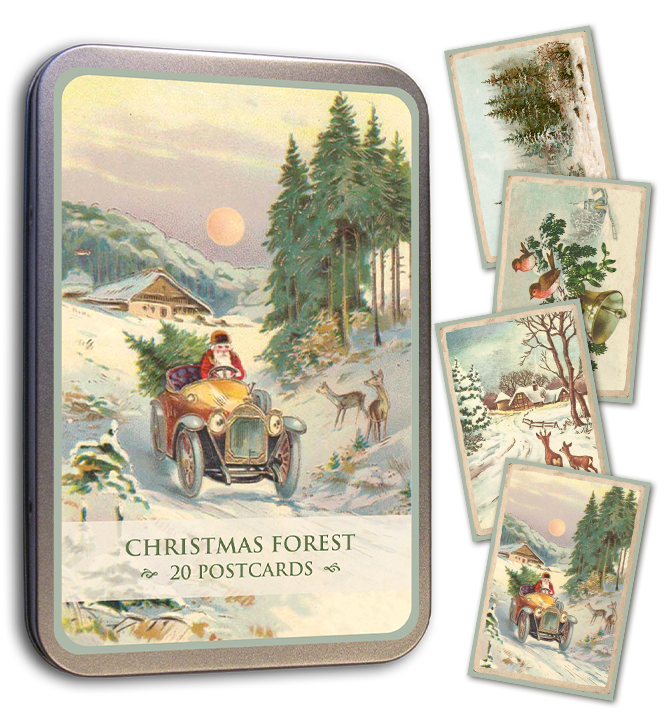 Christmas Forest Tin of Postcards | Skona Ting - Bon Ton goods