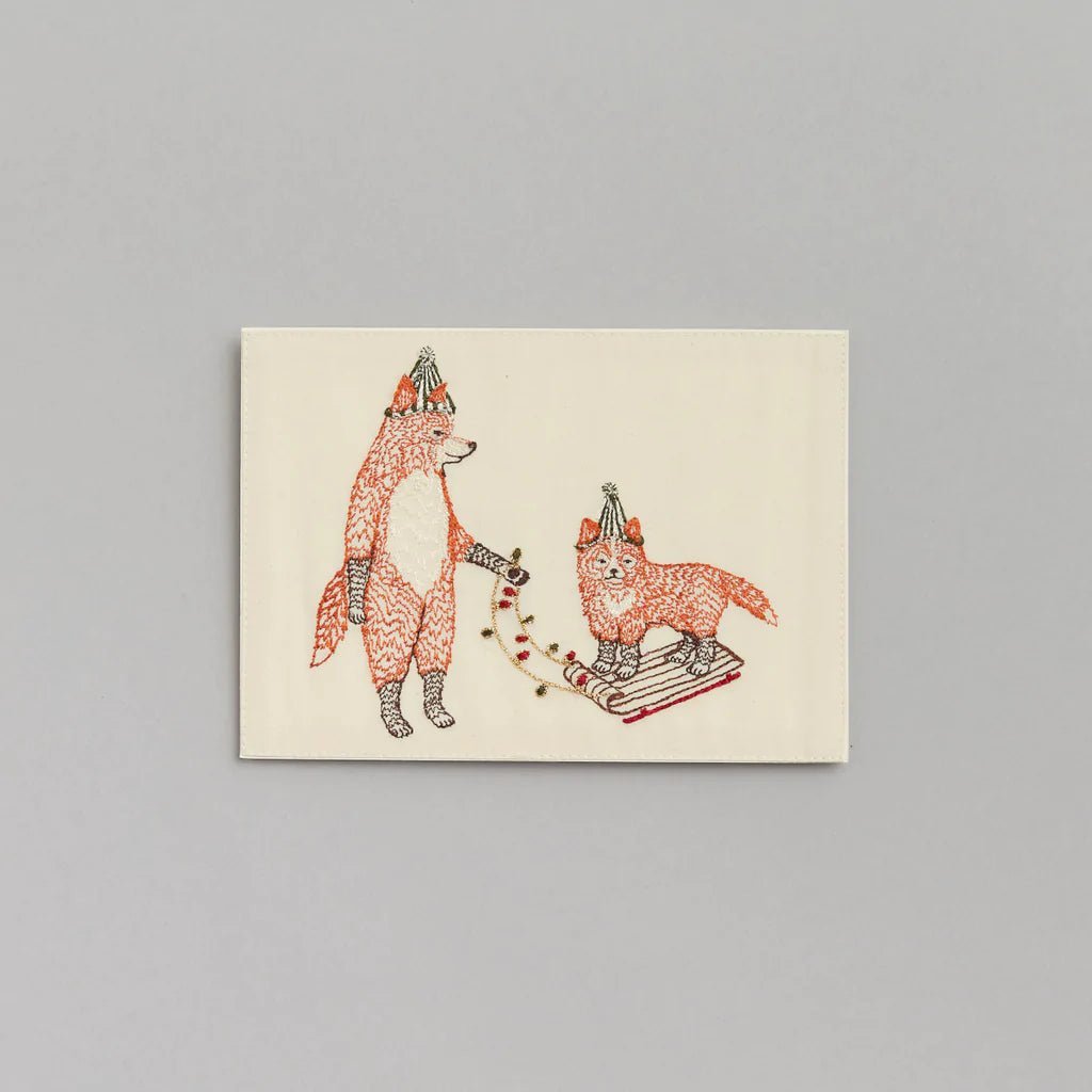Christmas Fox on Sled Card | Coral & Tusk - Bon Ton goods