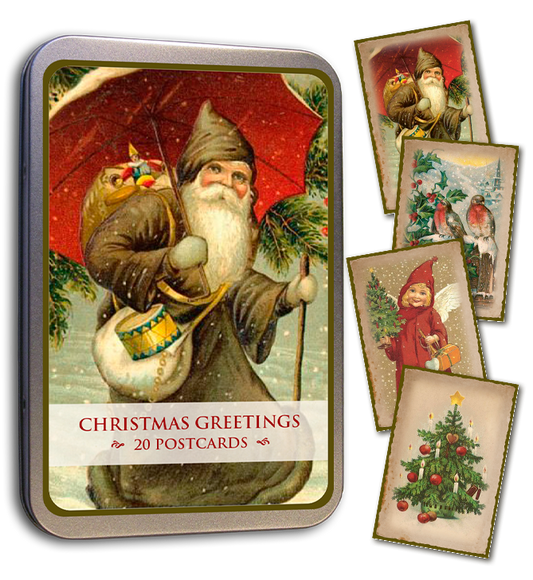 Christmas Greetings Tin of Postcards | Skona Ting - Bon Ton goods
