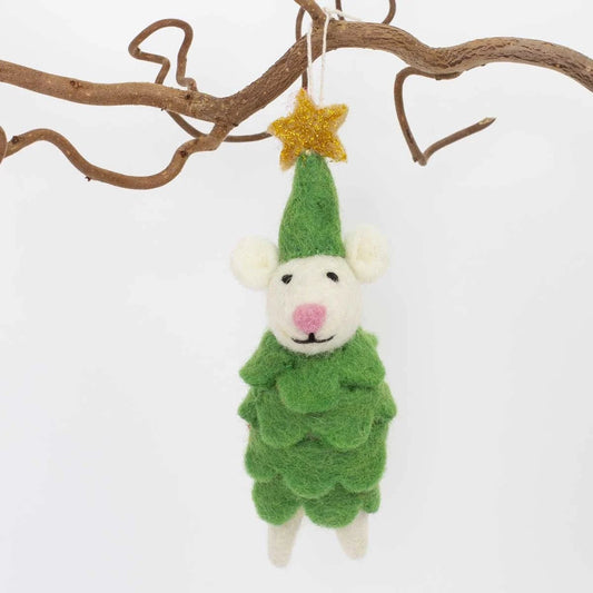 Christmas Tree Mouse with Star | Christmas Ornament - Bon Ton goods
