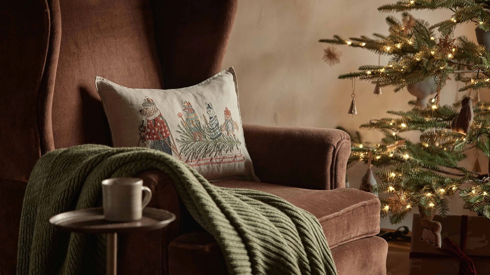 Christmas Tree Sled Pillow | Coral & Tusk - Bon Ton goods