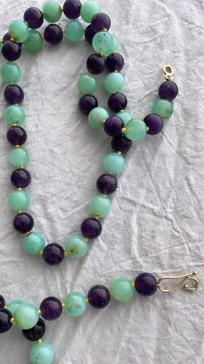 Chrysoprase & Amethyst Bead Necklace | Mikkel Brøgger - Bon Ton goods