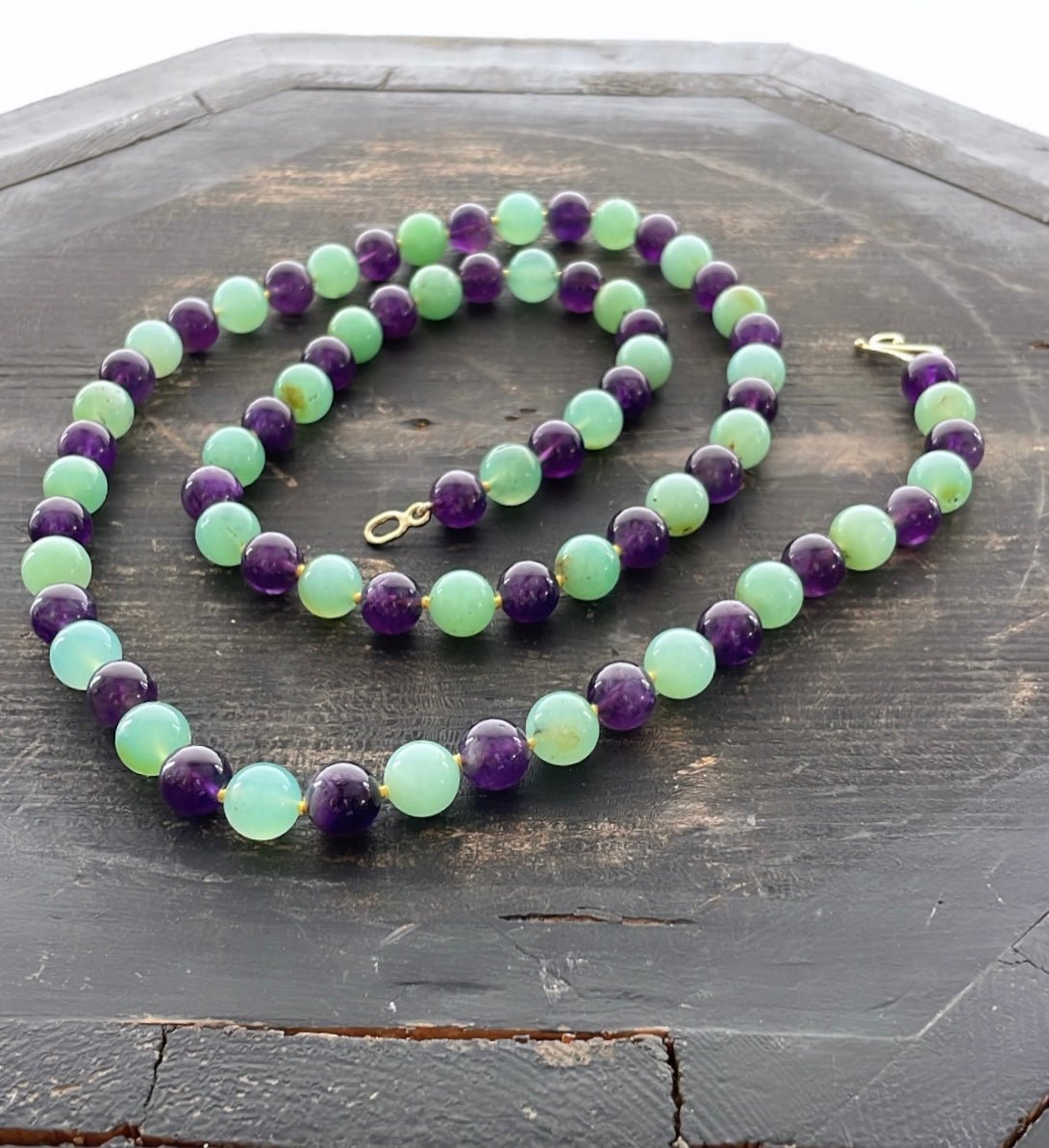 Chrysoprase & Amethyst Bead Necklace | Mikkel Brøgger - Bon Ton goods