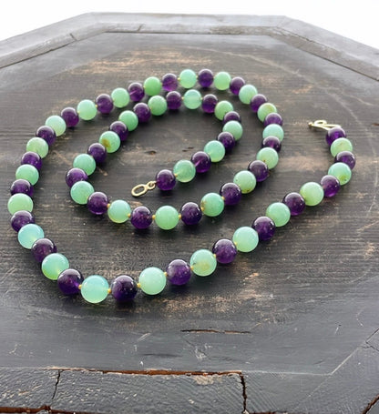Chrysoprase & Amethyst Bead Necklace | Mikkel Brøgger - Bon Ton goods