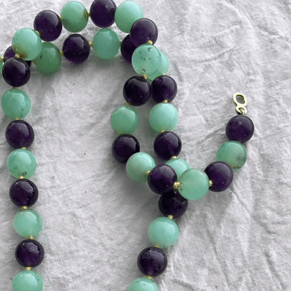 Chrysoprase & Amethyst Bead Necklace | Mikkel Brøgger - Bon Ton goods