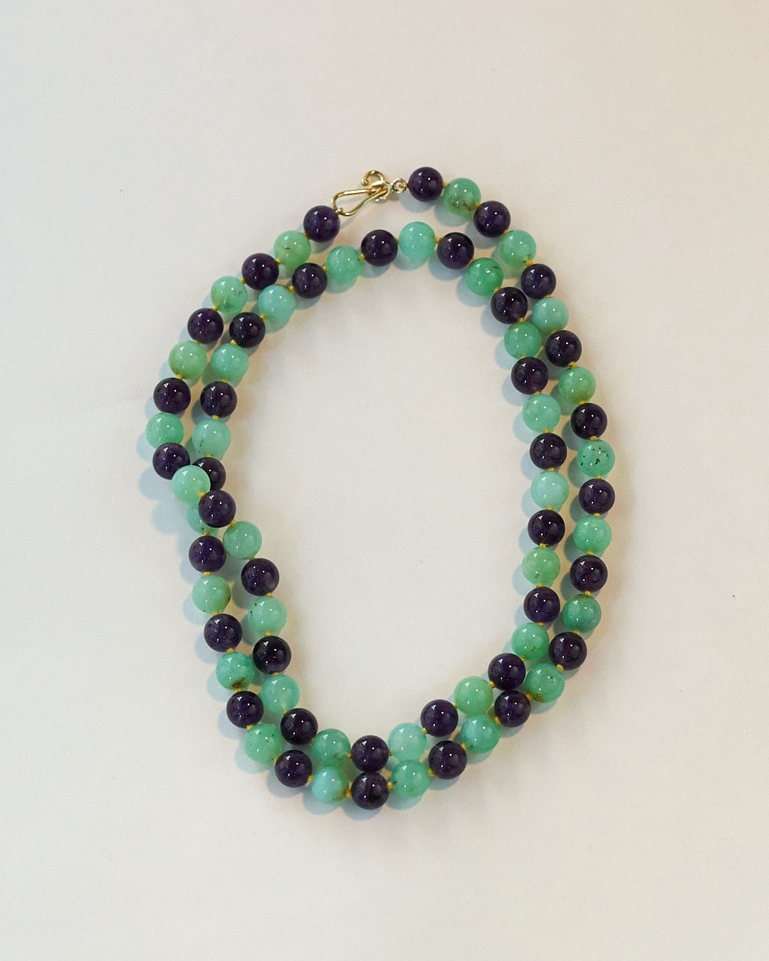 Chrysoprase & Amethyst Bead Necklace | Mikkel Brøgger - Bon Ton goods