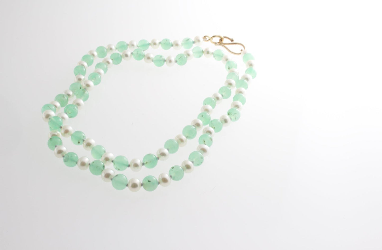 Chrysoprase and White Pearl Necklace | Mikkel Brøgger - Bon Ton goods