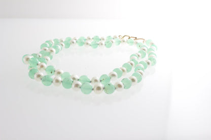 Chrysoprase and White Pearl Necklace | Mikkel Brøgger - Bon Ton goods