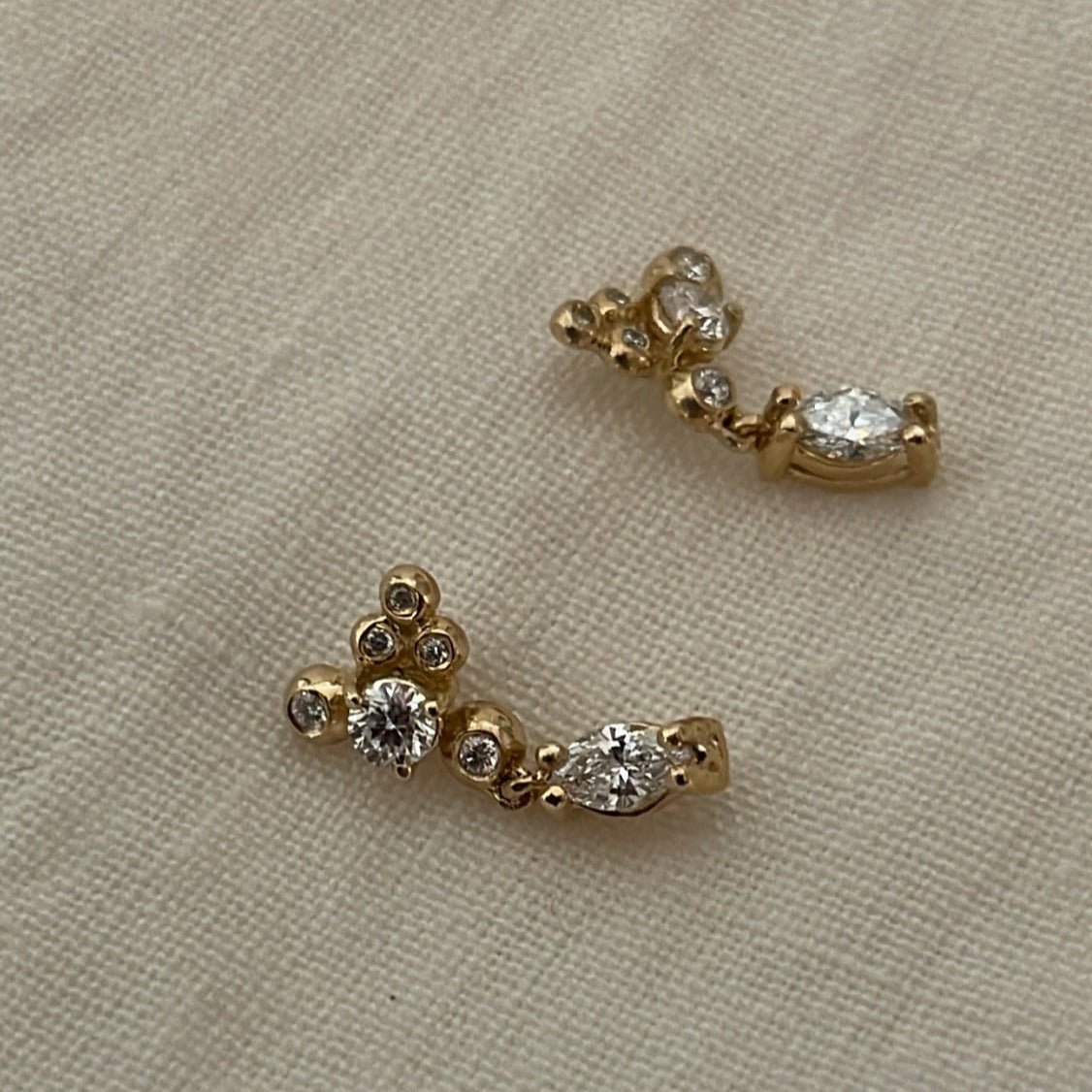 Cluster Diamond Dangling - Bon Ton goods