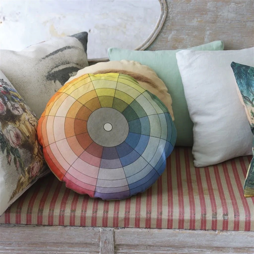 Color Wheel Multicolour Cushion | John Derian - Bon Ton goods