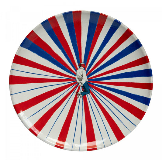 Commune de Paris Tricolore Dessert Plate with Person, Set of 6 | Astier de Villatte: Exclusive Pre-Order Item - Bon Ton goods
