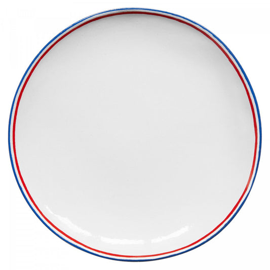 Commune de Paris Tricolore Dinner Plate, Set of 6 | Astier de Villatte: Exclusive Pre-Order Item - Bon Ton goods