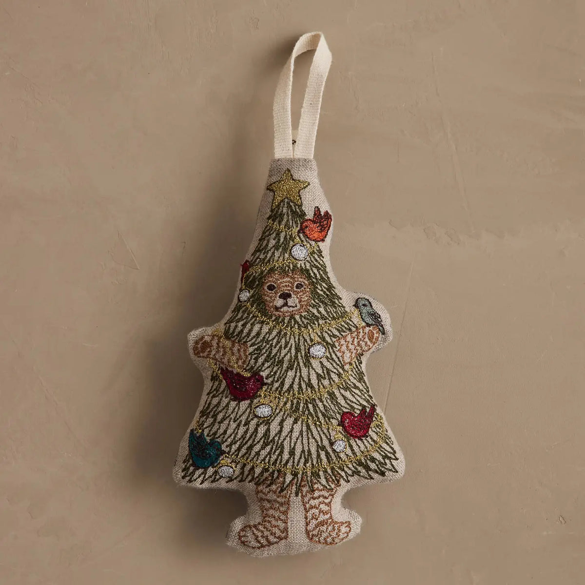 Christmas Tree Bear embroidered ornament by Coral & Tusk