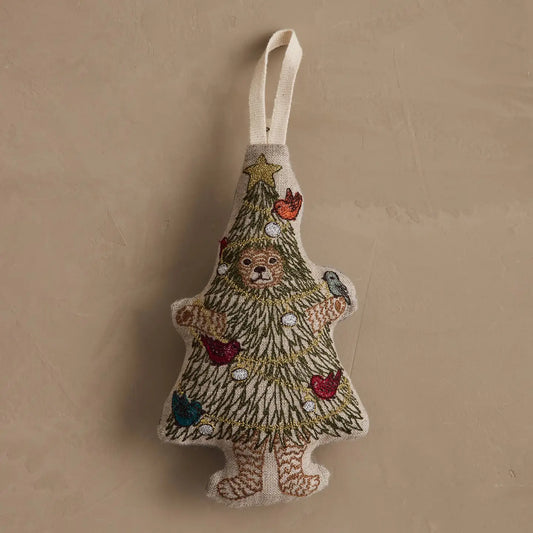 Christmas Tree Bear embroidered ornament by Coral & Tusk