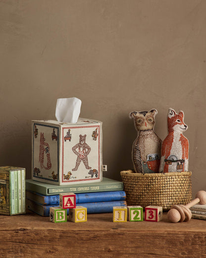 ABC Tissue Box Cover styled in a nursery setting