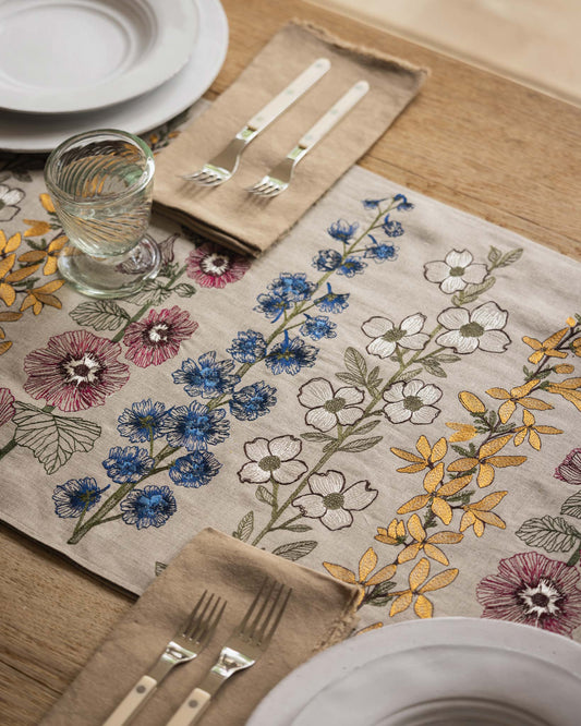 Spring Stems Table Runner detail by Coral & Tusk