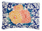 Arabesque Corolla Blue Natural Pillow with Insert 30x40 | Lisa Corti