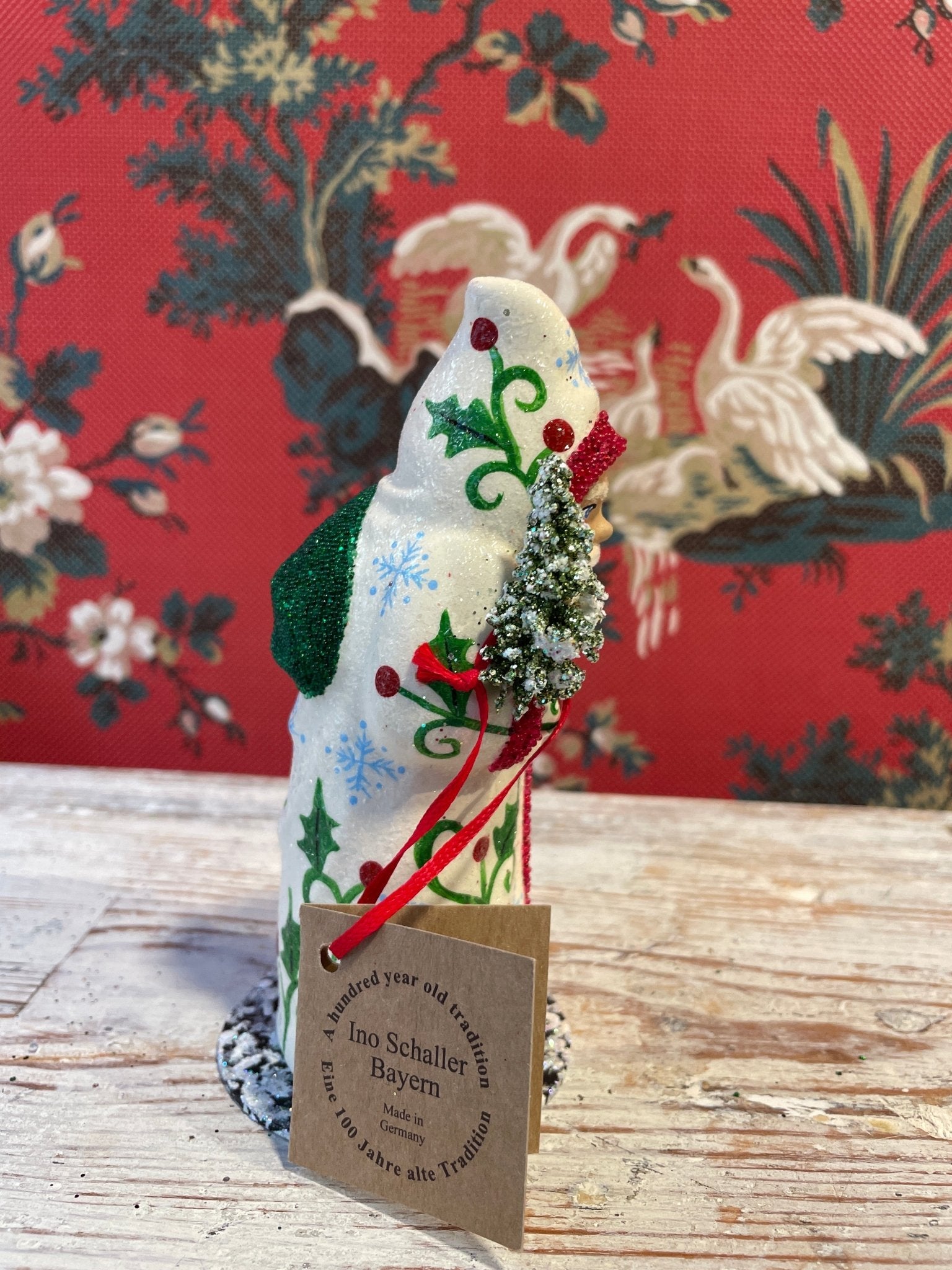 Cream Coat Santa Holding Tree | Ino Schaller - Bon Ton goods