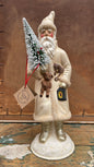 Cream Santa with Bear & Lantern, Cream Trim | Ino Schaller - Bon Ton goods