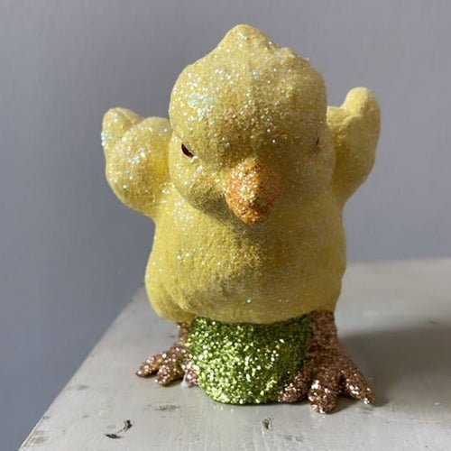 Cream Yellow Chick Glitter - Chicken Spreading Wings - Ino Schaller - Bon Ton goods