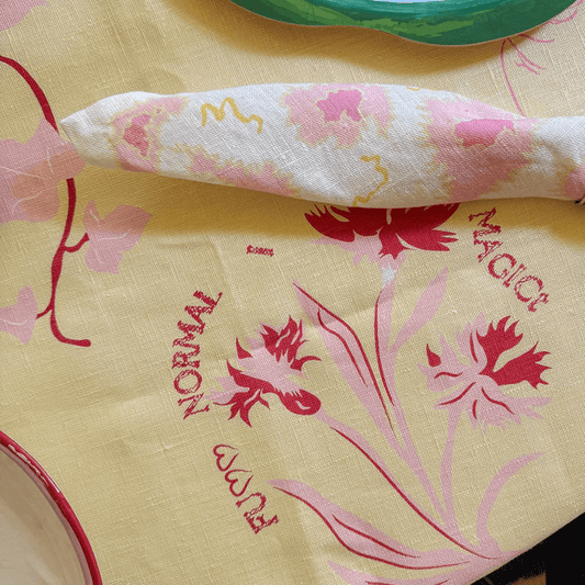 Create Memories Tablecloth (Pink & Yellow) - NojiNoji - Bon Ton goods