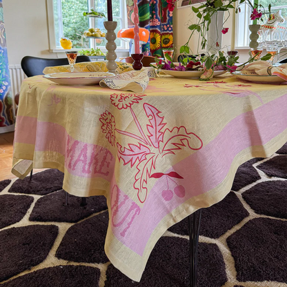 Create Memories Tablecloth (Pink & Yellow) - NojiNoji - Bon Ton goods