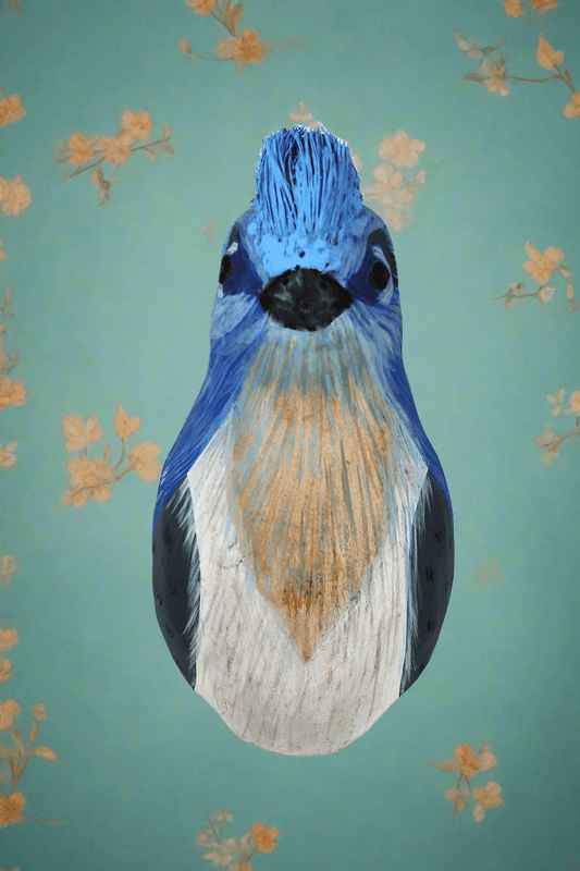 Crested Bird Trophy - Blue - Bon Ton goods