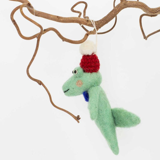 Crocodile with Cap | Christmas Ornament - Bon Ton goods