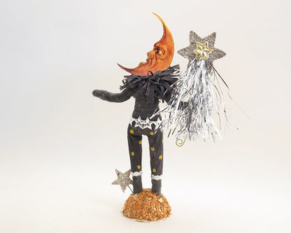 Curious Moon Man Figure | Vintage by Crystal Spun Cotton Figure - Bon Ton goods