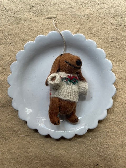 Dachshund with Sweater - Christmas ornament | Christmas Ornament - Bon Ton goods