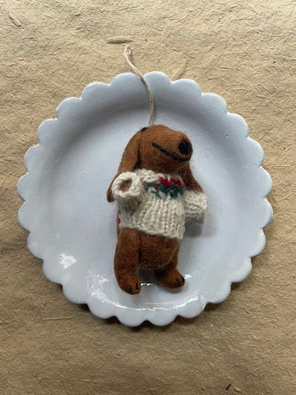 Dachshund with Sweater - Christmas ornament | Christmas Ornament - Bon Ton goods