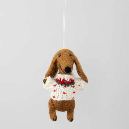 Dachshund with Sweater - Christmas ornament | Christmas Ornament - Bon Ton goods