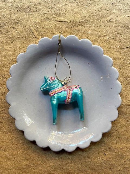 Dala Hest - Blue Christmas Ornament - Bon Ton goods