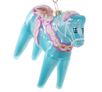 Dala Hest - Blue Christmas Ornament - Bon Ton goods