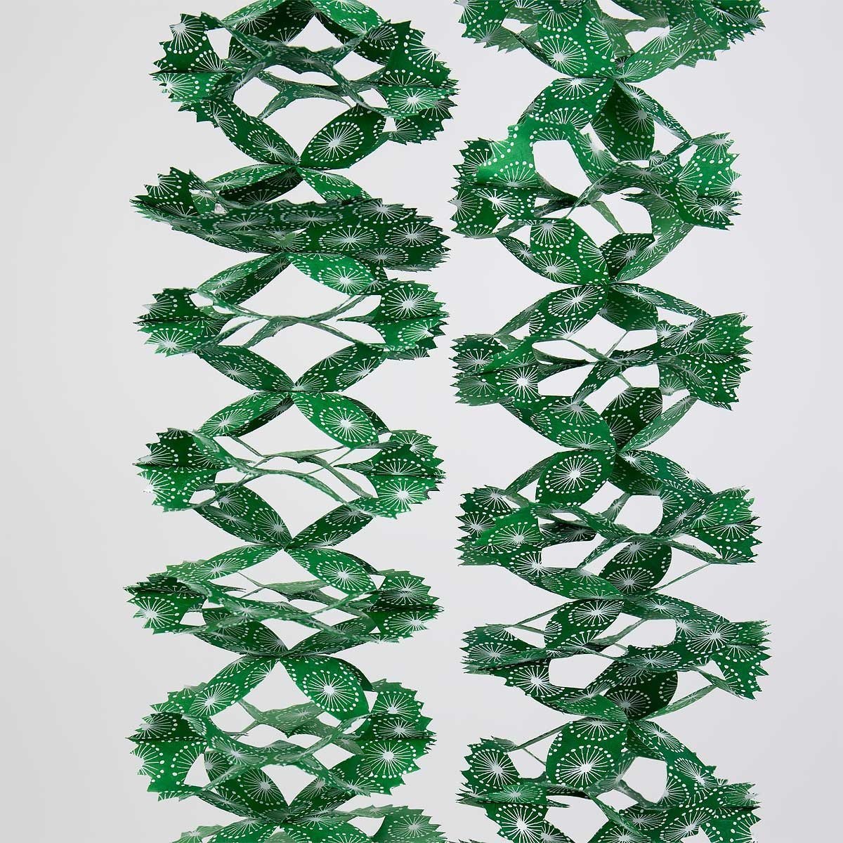 Dandelion Kathmandu - Swedish Garland, Green and White | Christmas Ornament - Bon Ton goods
