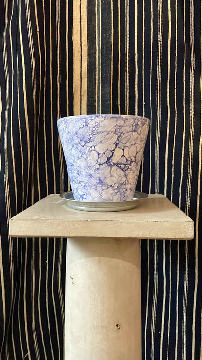 Dark Blue Bendtsen Pot Marbleized | Handmade Erik Bendtsen Ceramics - Bon Ton goods