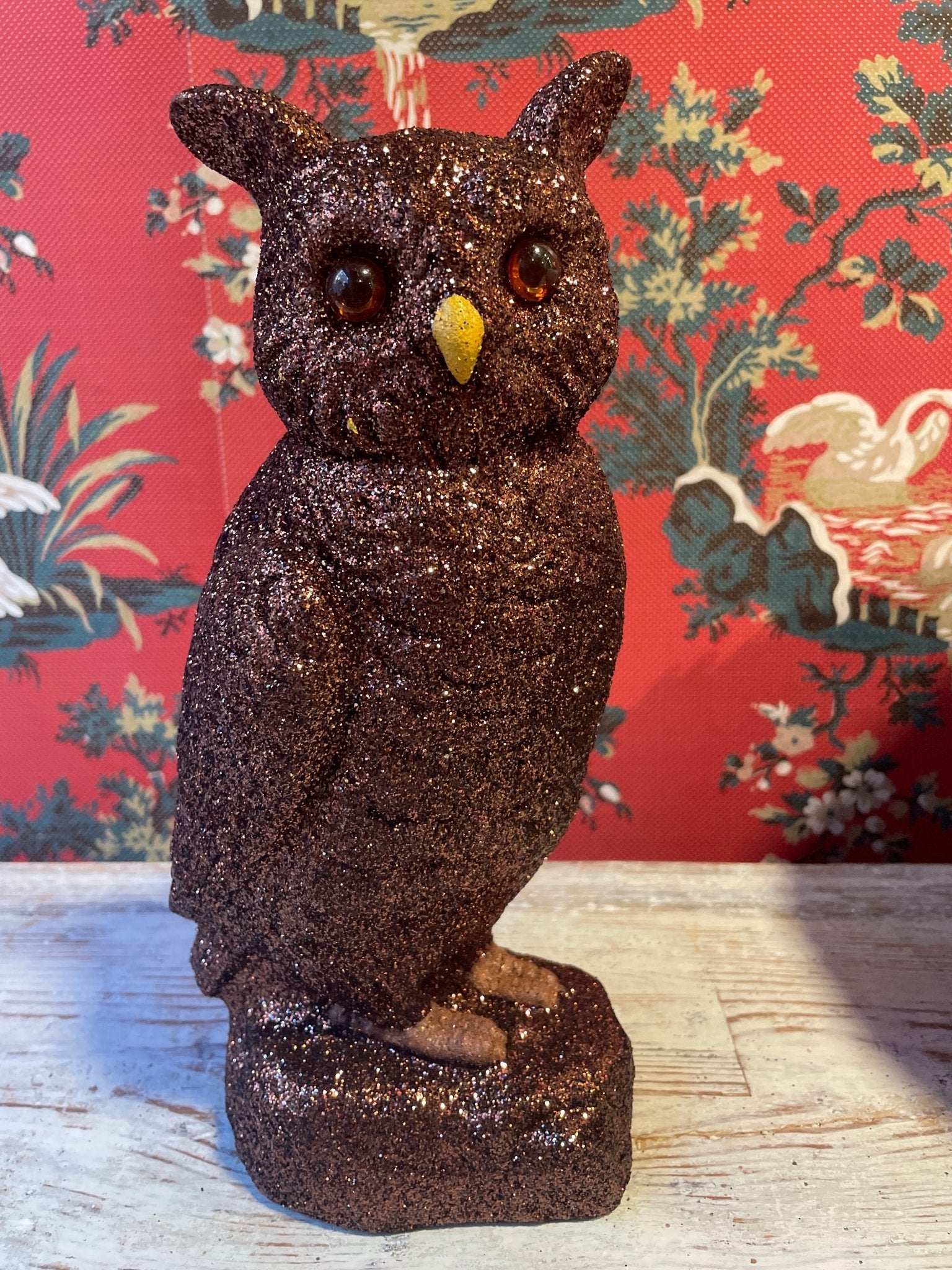 Dark Brown Owl Glitter | Ino Schaller - Bon Ton goods
