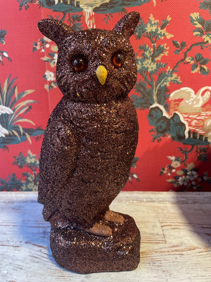 Dark Brown Owl Glitter | Ino Schaller - Bon Ton goods