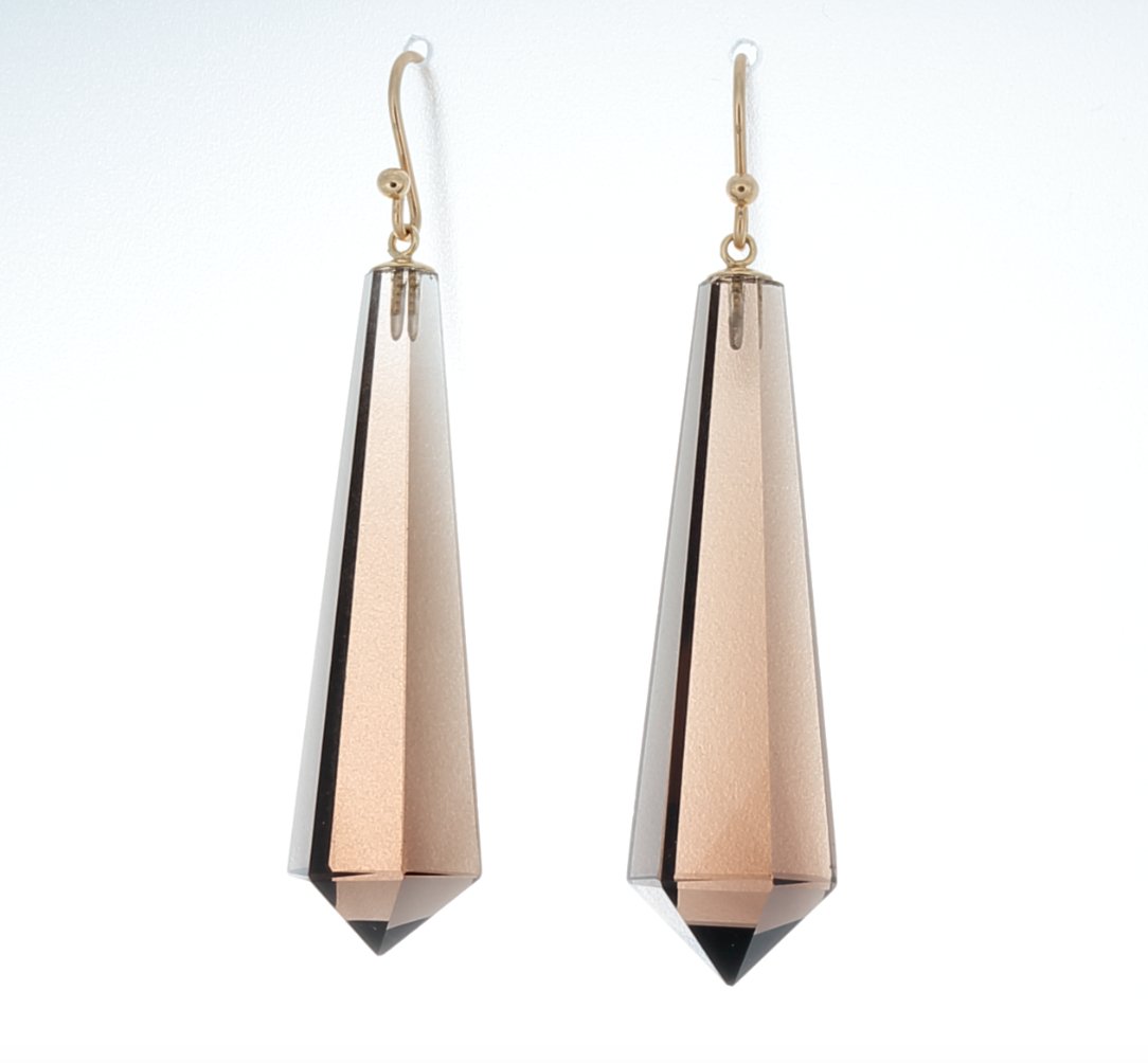 Dark Brown Quartz Chandelier Earrings | Mikkel Brøgger - Bon Ton goods