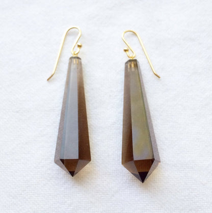 Dark Brown Quartz Chandelier Earrings | Mikkel Brøgger - Bon Ton goods