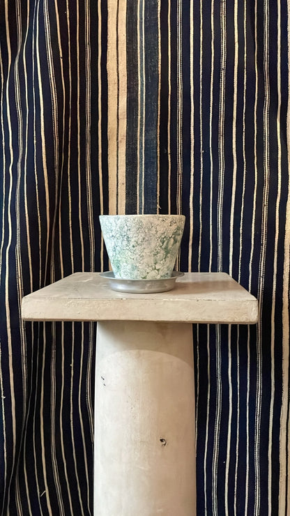 Dark Green Bendtsen Pot Marbleized | Handmade Erik Bendtsen Ceramics - Bon Ton goods