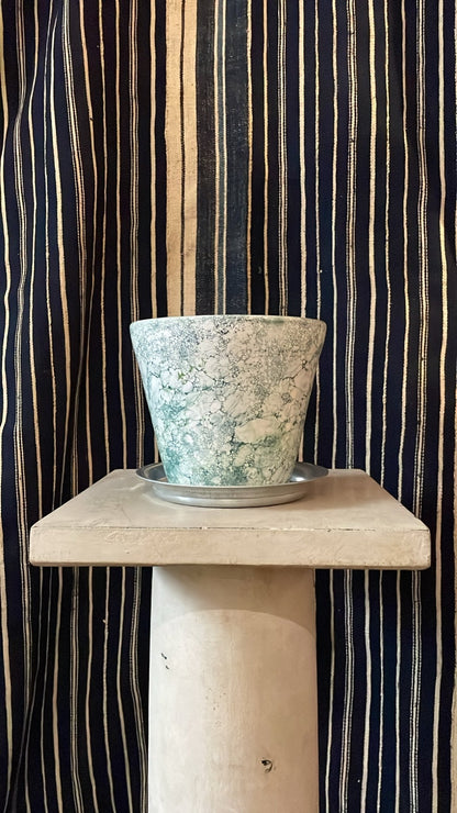 Dark Green Bendtsen Pot Marbleized | Handmade Erik Bendtsen Ceramics - Bon Ton goods