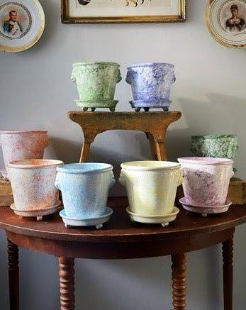 Dark Green Lion Pot Marbleized | Handmade Erik Bendtsen Ceramics - Bon Ton goods