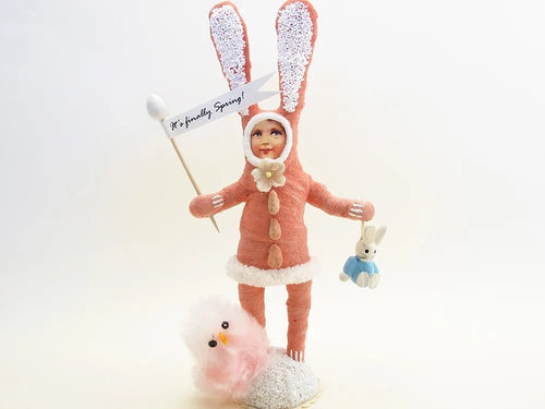 Dark Pink Bunny Child Figure - Vintage by Crystal - Bon Ton goods