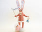 Dark Pink Bunny Child Figure - Vintage by Crystal | Vintage by Crystal Spun Cotton Ornament - Bon Ton goods