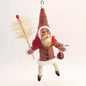 Dark Red Santa Goose Feather Sprig Ornament - Vintage Inspired Spun Cotton | Vintage by Crystal Spun Cotton Ornament - Bon Ton goods