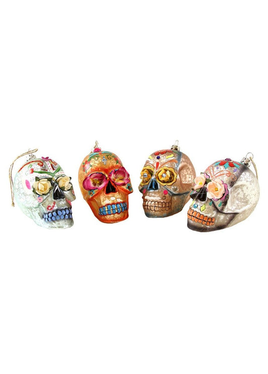 Day Of The Dead Flower Skull Christmas Ornament - Bon Ton goods