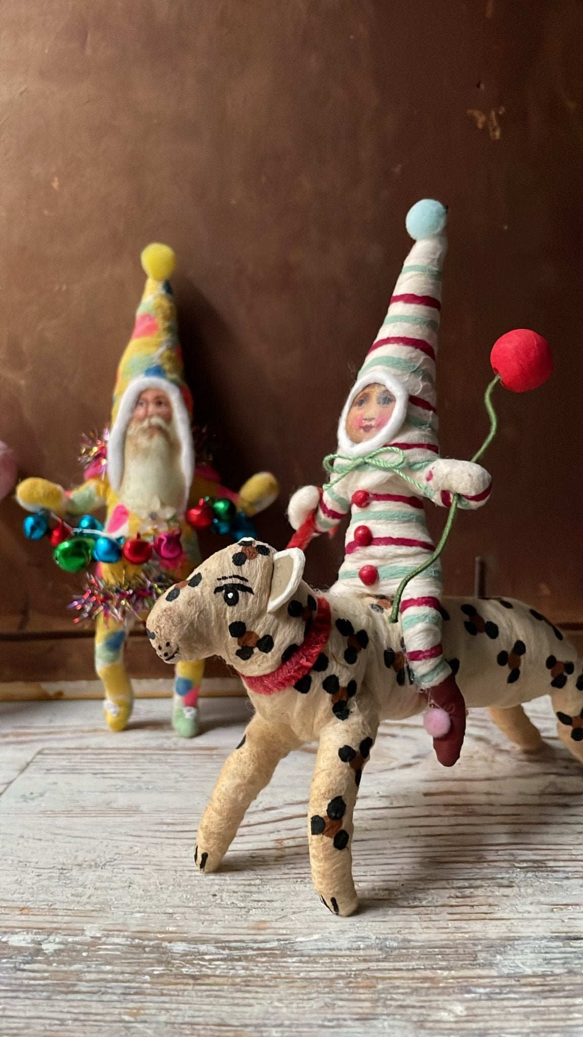 Decorating Tie Dye Santa Ornament | Vintage by Crystal Spun Cotton Ornament - Bon Ton goods